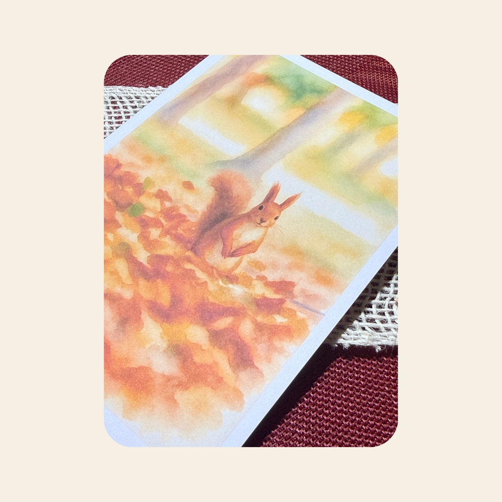 Art Print A5 - Sous les feuilles rousses