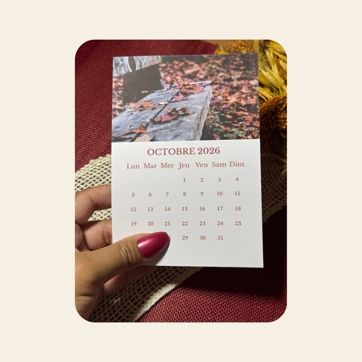 Calendrier mural A6 - Octobre 2026