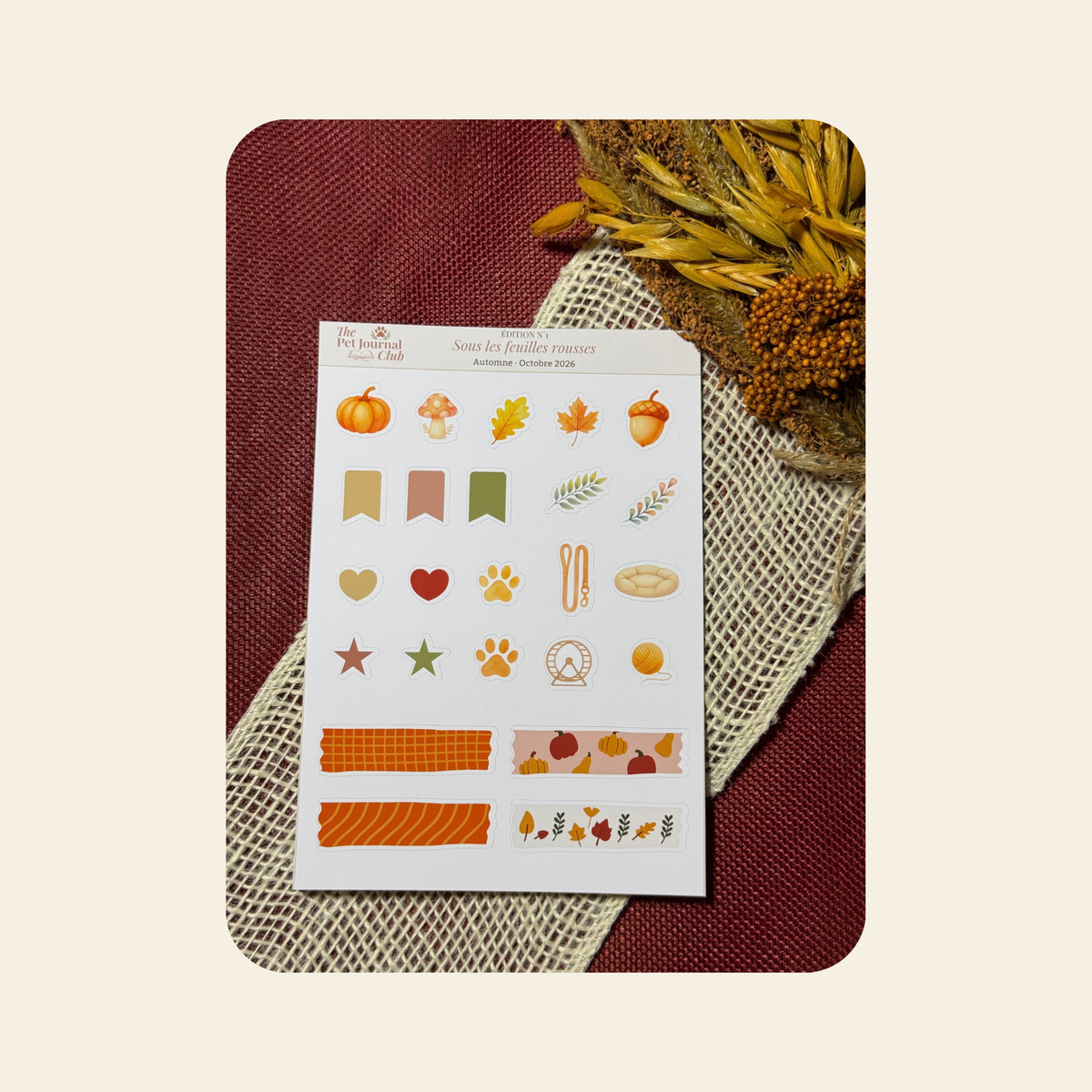 Planche de stickers n°1 – Sous les feuilles rousses